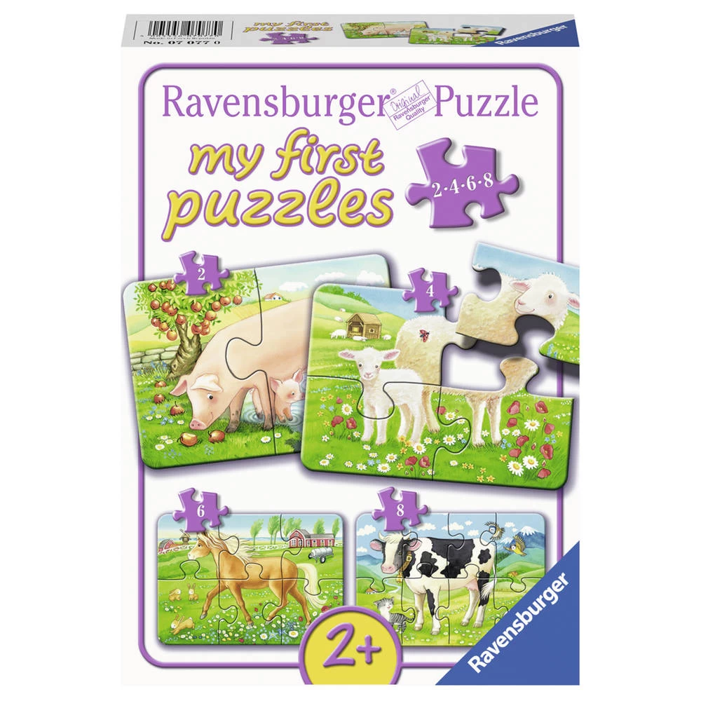 Ravensburger 4-in-1 Puzzelset Boerderijdieren - 2 + 4 + 6 + 8 Stukjes 3 Ravensburger 4-in-1 Puzzelset Boerderijdieren - 2 + 4 + 6 + 8 Stukjes