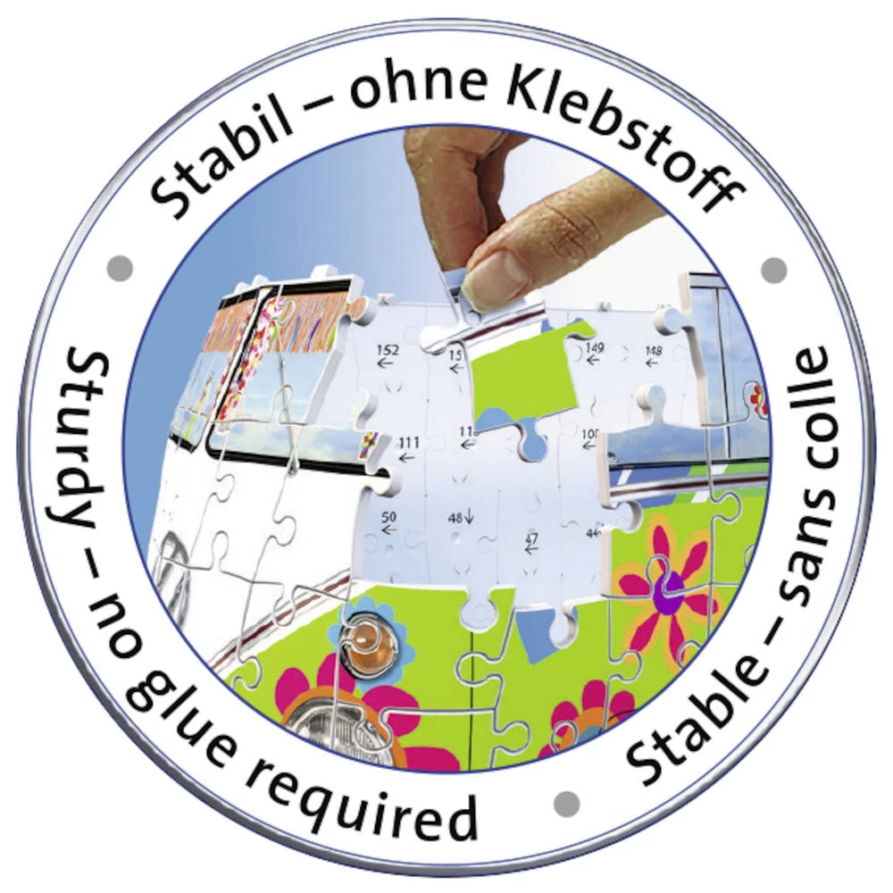 Ravensburger 3D-puzzel VW Bus Hippie Style - 162 Stukjes 5 Ravensburger 3D-puzzel VW Bus Hippie Style - 162 Stukjes - Afbeelding 3