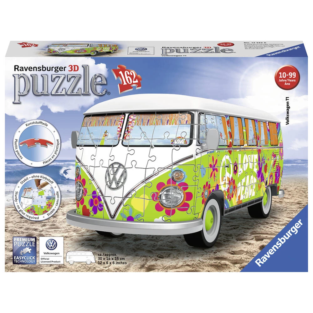 Ravensburger 3D-puzzel VW Bus Hippie Style - 162 Stukjes 3 Ravensburger 3D-puzzel VW Bus Hippie Style - 162 Stukjes