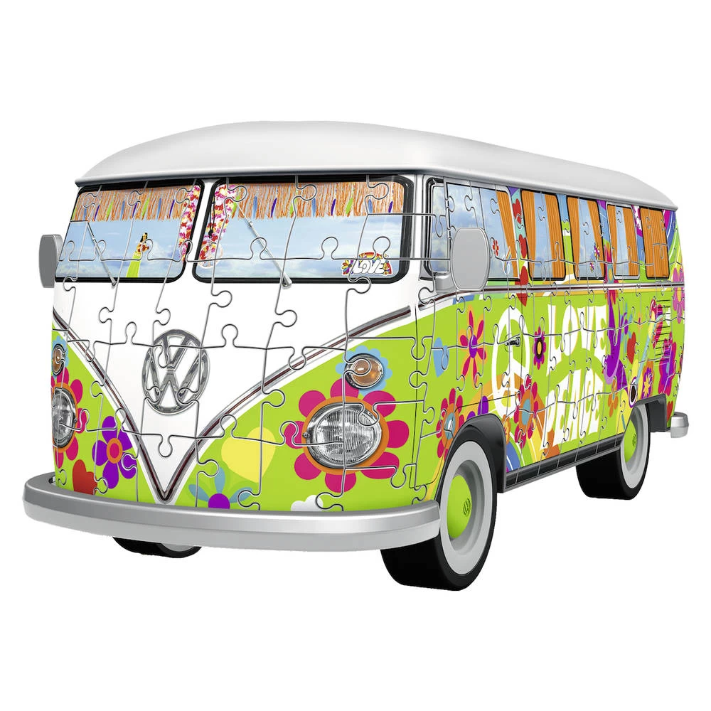 Ravensburger 3D-puzzel VW Bus Hippie Style - 162 Stukjes 4 Ravensburger 3D-puzzel VW Bus Hippie Style - 162 Stukjes - Afbeelding 2
