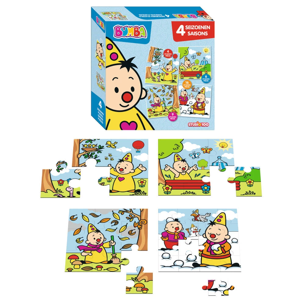 Bumba 4-in-1 Puzzelset 4 Seizoenen 4 + 6 + 9 + 16 Stukjes 3 Bumba 4-in-1 Puzzelset 4 Seizoenen 4 + 6 + 9 + 16 Stukjes