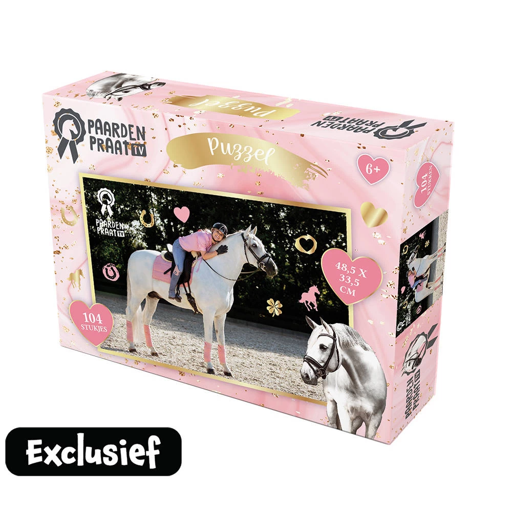 No Brand Paardenpraat Tv Puzzel - 104 Stukjes 3 No Brand Paardenpraat Tv Puzzel - 104 Stukjes