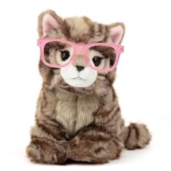 No Brand Studio Pets Paige Knuffelkat Met Losse Bril - 23 Cm